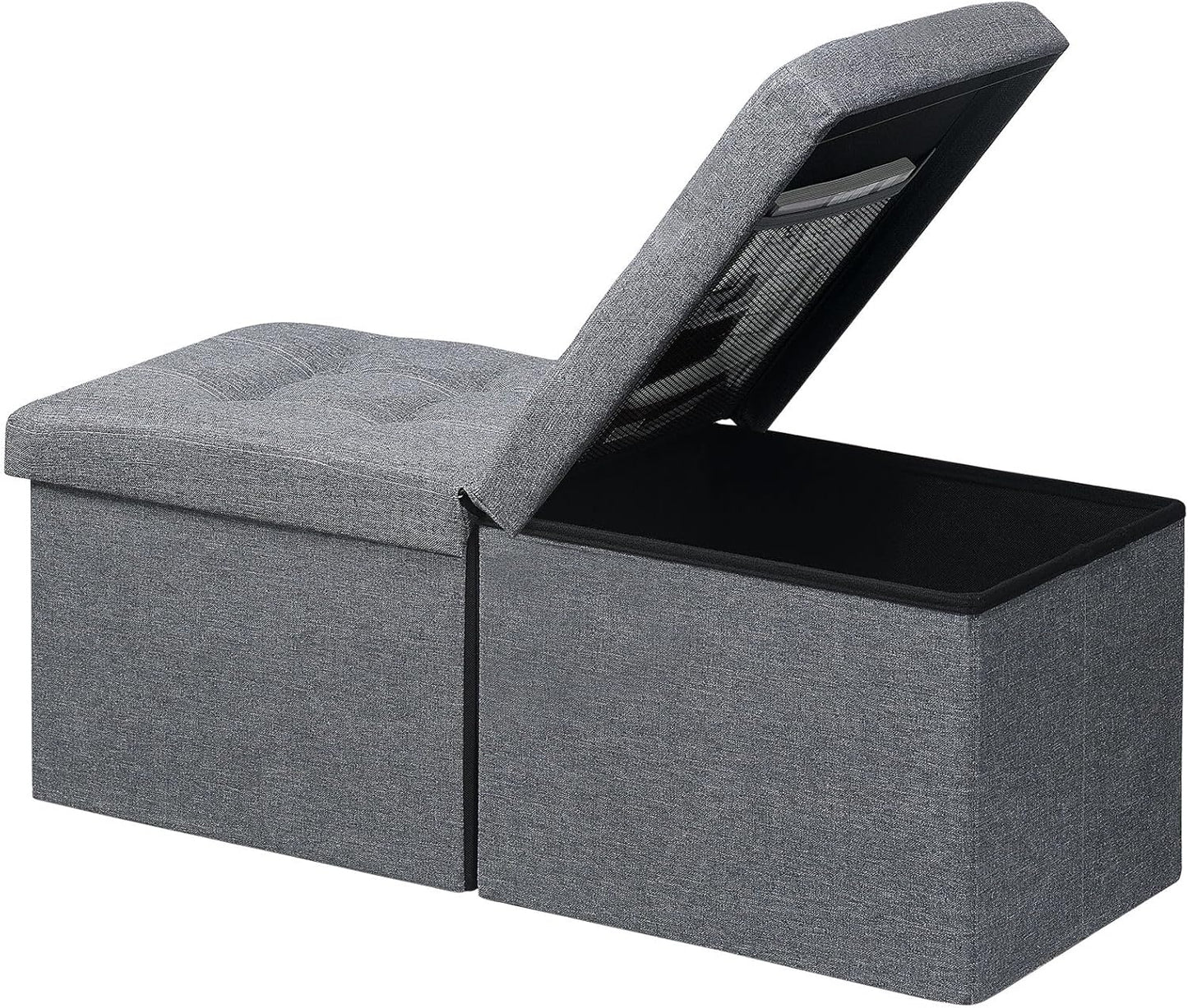 Stylish 34 inch Folding Ottoman Storage Bench for Home Use