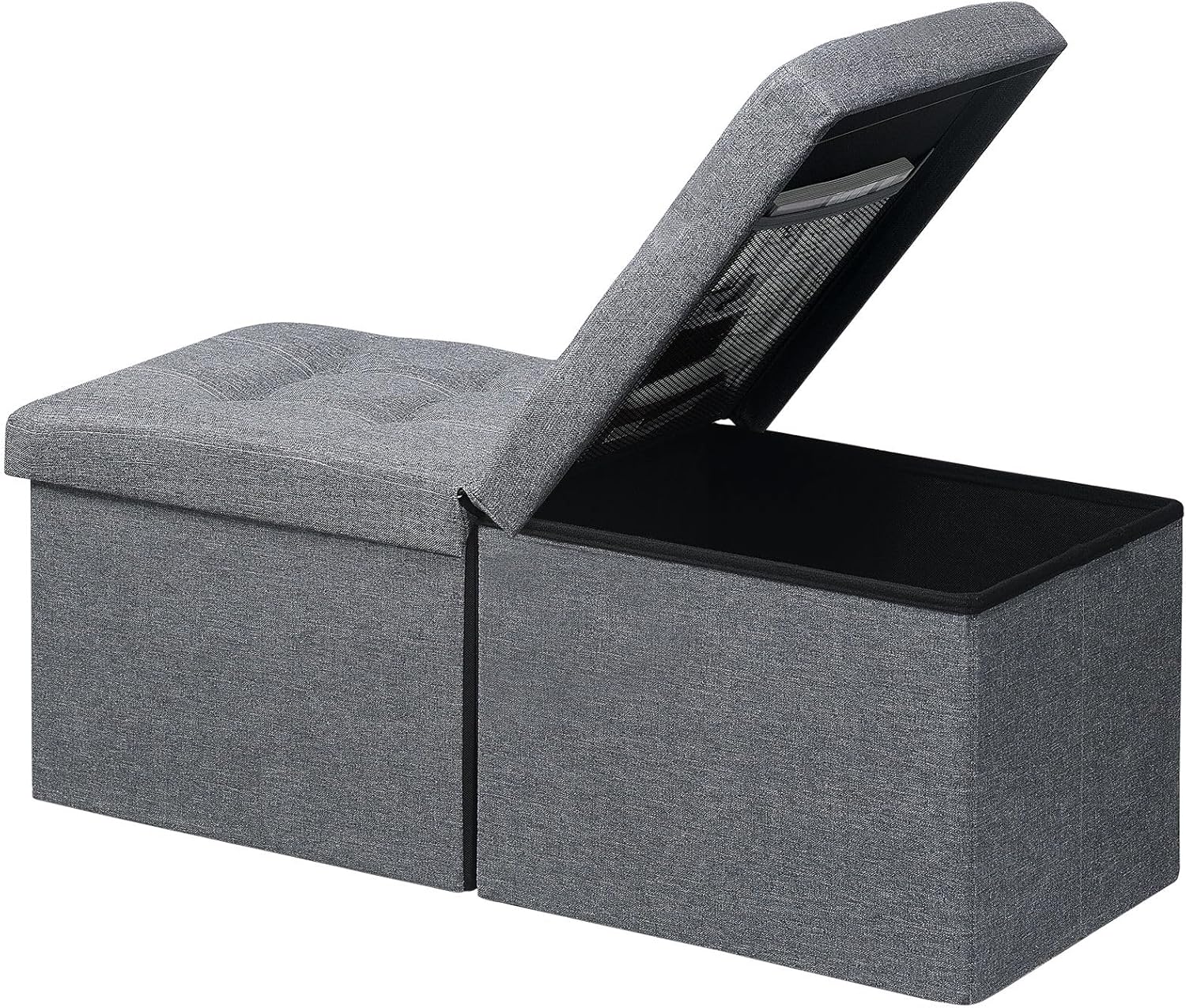 Stylish 34 inch Folding Ottoman Storage Bench for Home Use