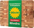 Acacia Wood Cutting Board 20 x 14 - Durable Juice-Groove Chopping