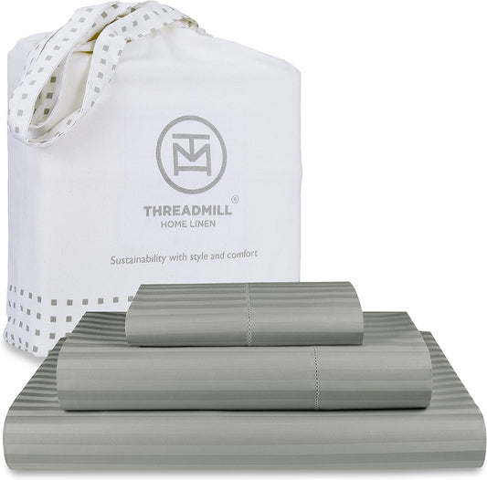 Threadmill 100% Cotton Twin XL Sheets Set with Deep Pocket