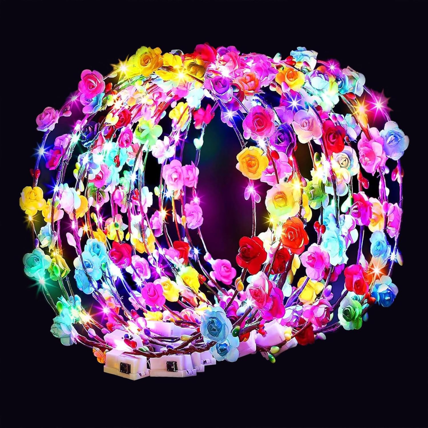 54 PCS LED Flower Crowns for Women - Light Up Headbands