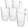Clear Plastic Pitcher 60 Ounce - Stackable 6 Pack for Bars & Homes
