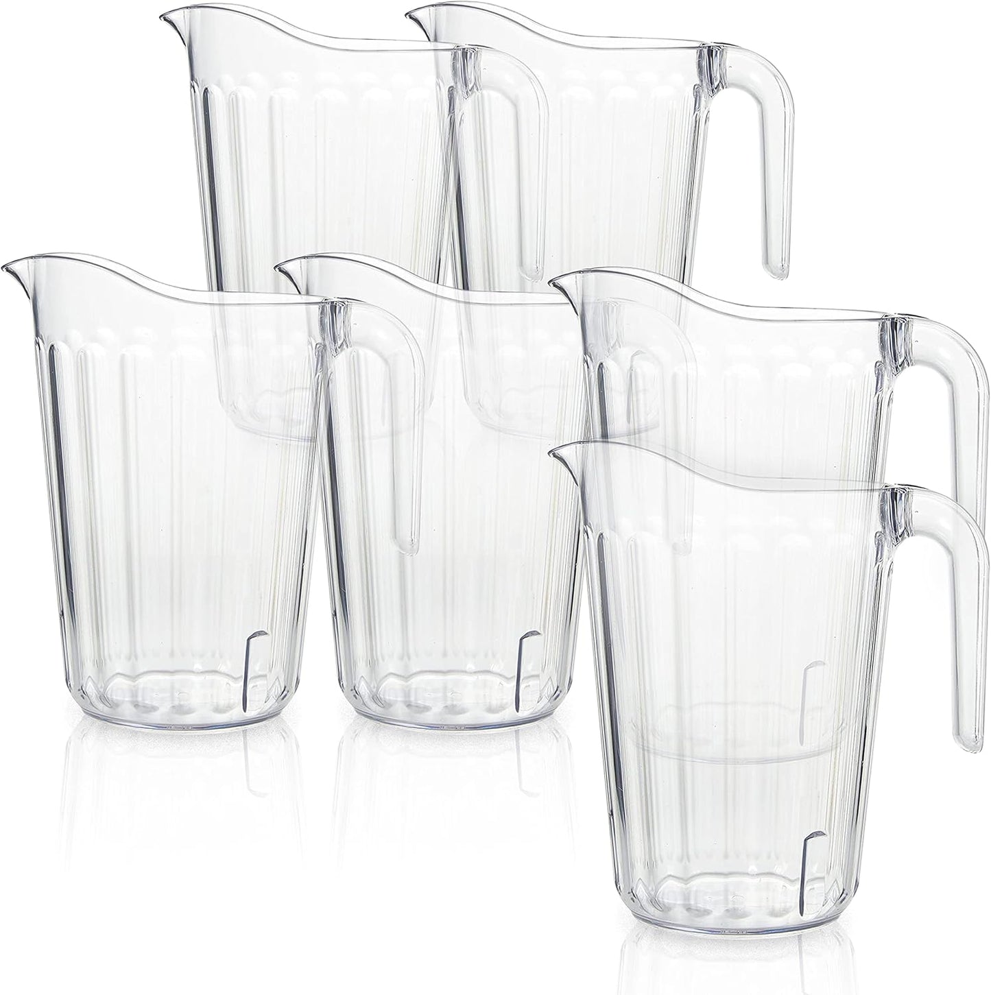 Clear Plastic Pitcher Set - 60 Ounce Stackable Design for Bars