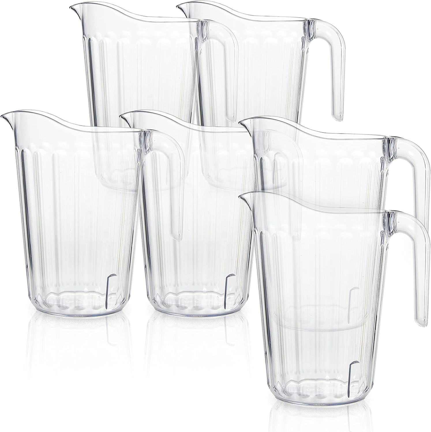 Clear Plastic Pitcher Set - 60 Ounce Stackable Design for Bars