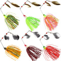 Fishing Lures Spinner-Bait 6pcs Kit for Bass Trout Salmon - Versatile