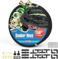 Soaker Hose 150FT Heavy Duty Rubber - Water-Saving Garden Hose