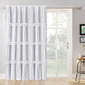 Boho Ruched Blackout Room Divider Curtains with Butterfly Flowers