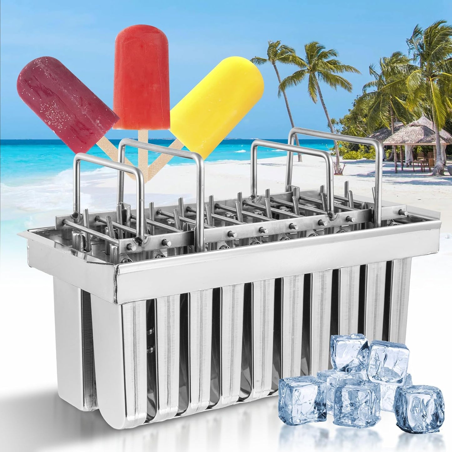WICHEMI Stainless Steel Popsicle Molds for Homemade Treats