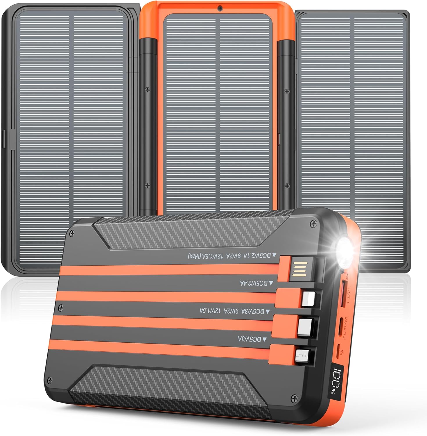Jinepin Solar Power Bank - Fast Charging, 46800mAh