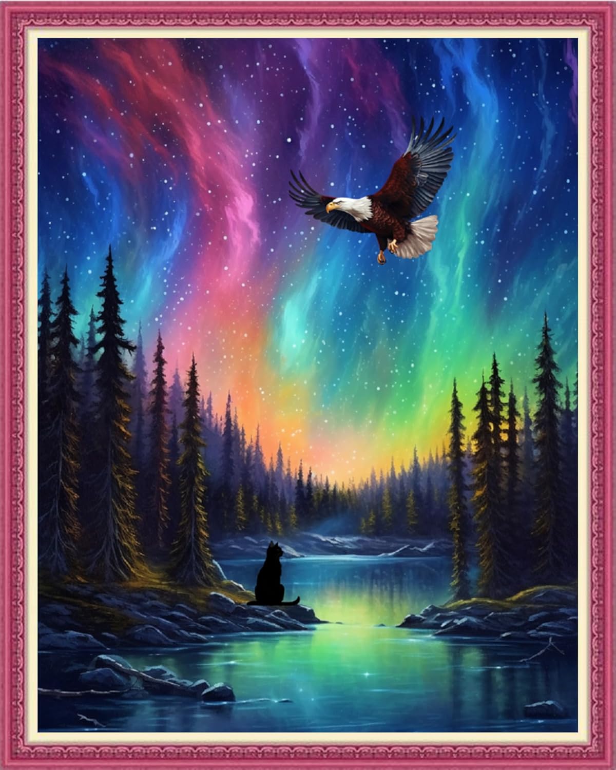 Funxvoot Stamped Cross Stitch Kits for Beginners - Northern Lights