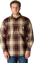 Carhartt Mens Loose Fit Heavyweight Flannel Plaid Shirt - Durable Two