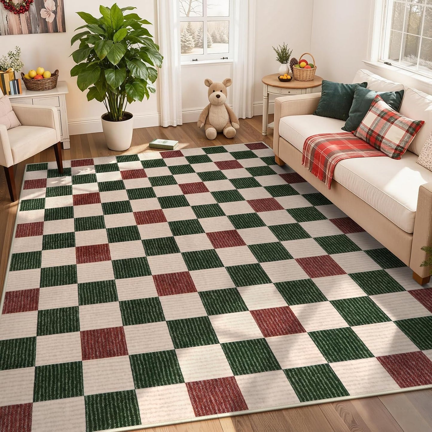 LIVEBOX 8x10 Christmas Area Rugs for Living Room and More