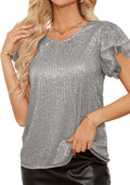 Sparkly Sequin Short Sleeve Top for Women - Party Ready