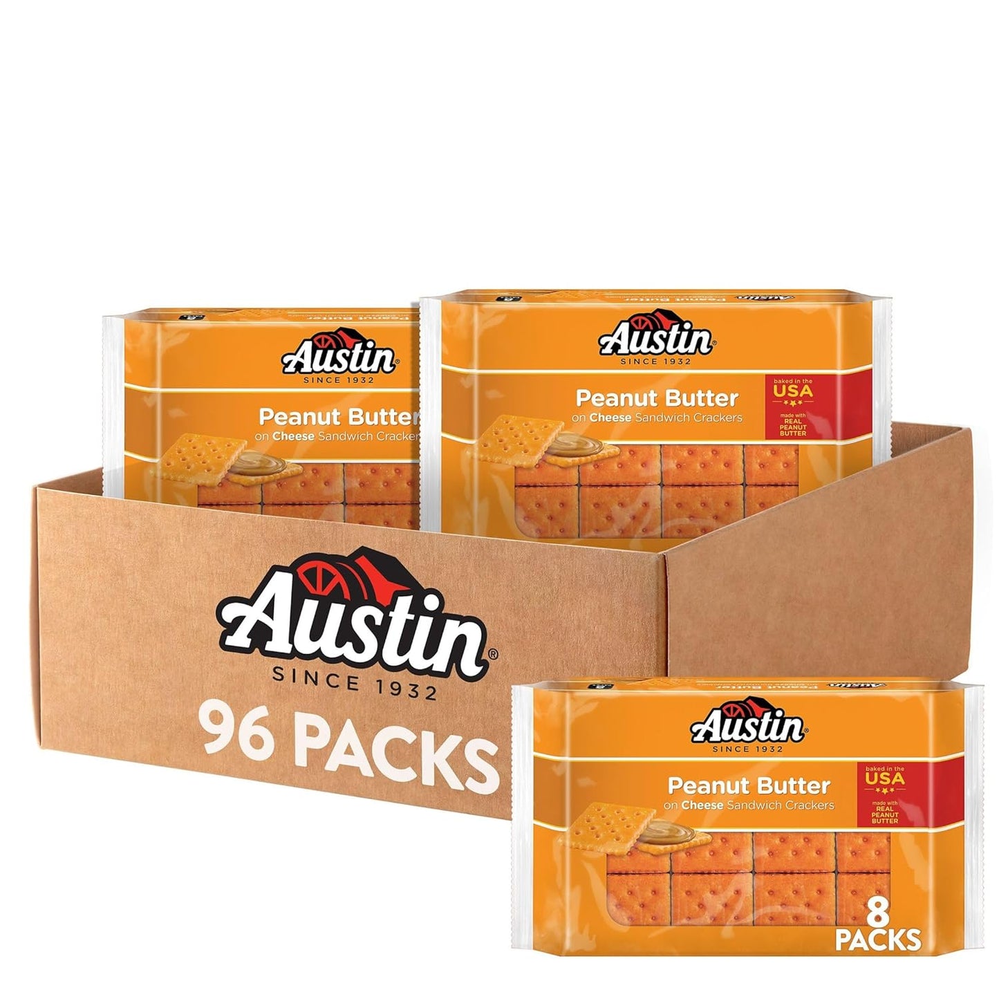 Austin Sandwich Crackers with Peanut Butter - Perfect Snack Treat