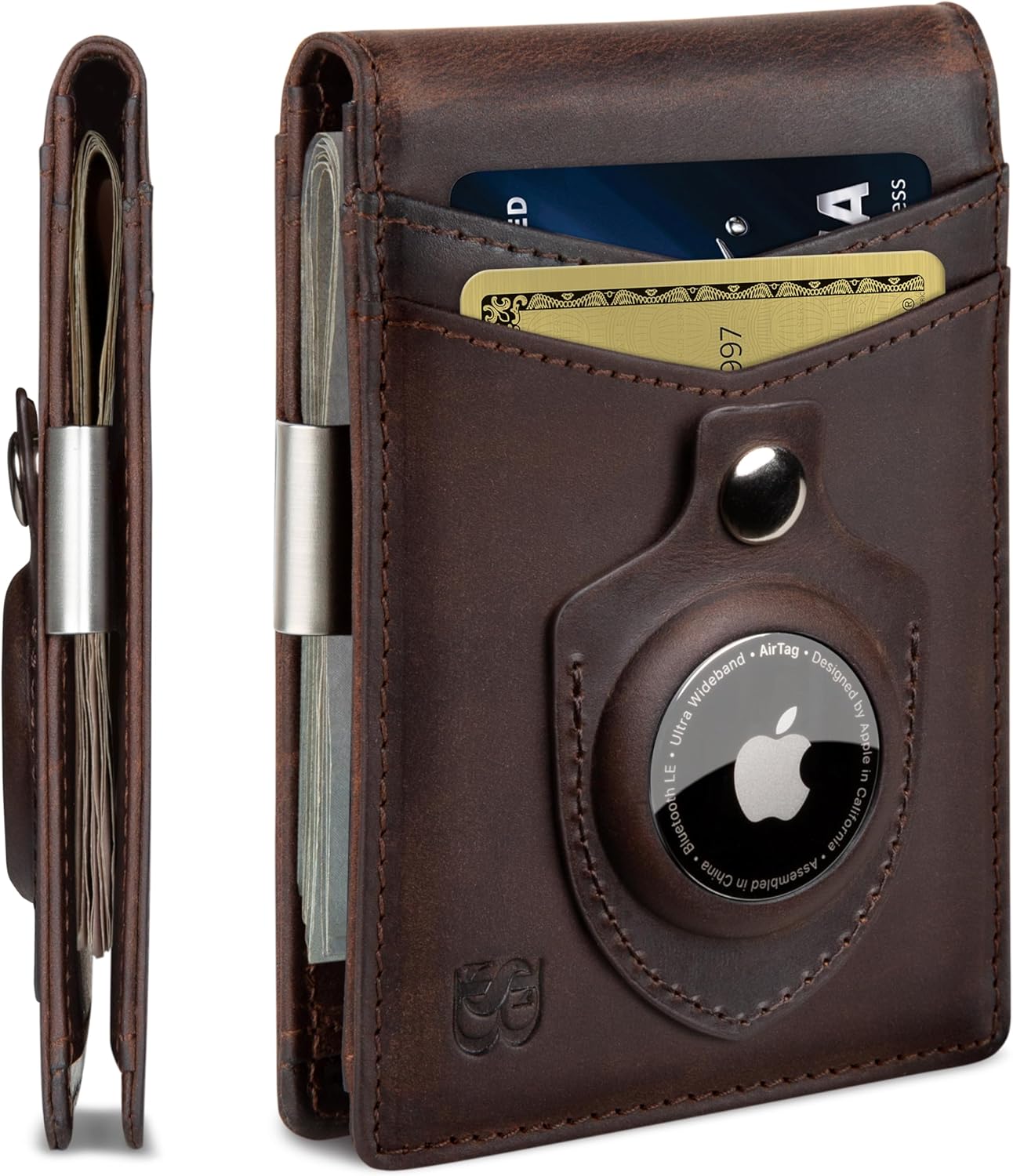 SERMAN BRANDS Money Clip Wallet - Minimalist RFID Blocking Design