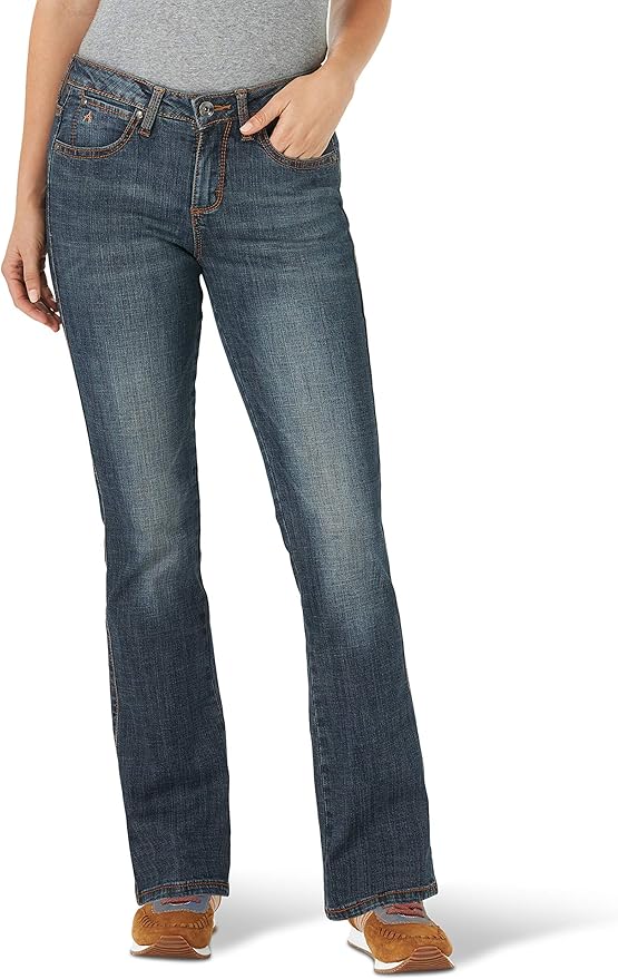 Wrangler Women's Aura Instantly Slimming Mid Rise Boot Cut Jean Review