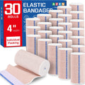 Elastic Bandage Wrap 4 in 30 Pack - Reusable Compression Wraps