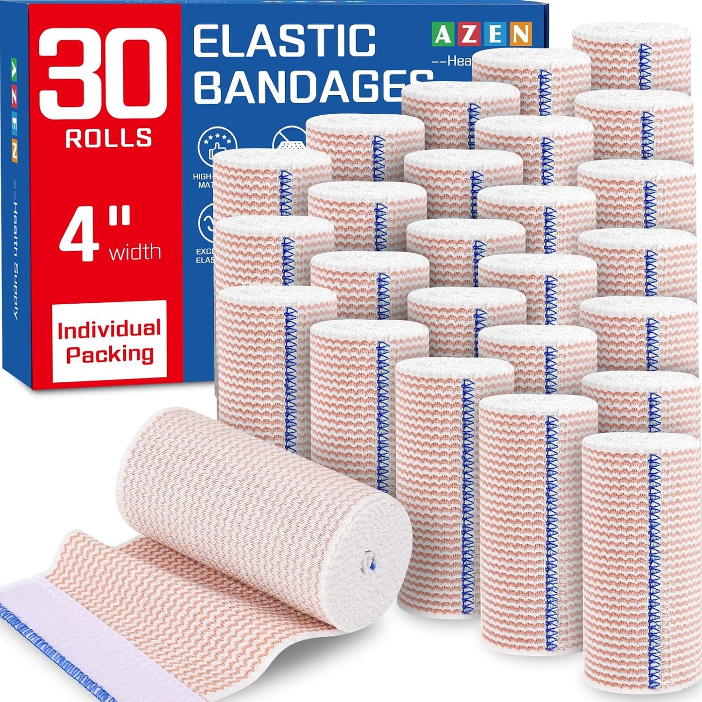 Premium Elastic Bandage Wrap 30 Pack for Compression Support