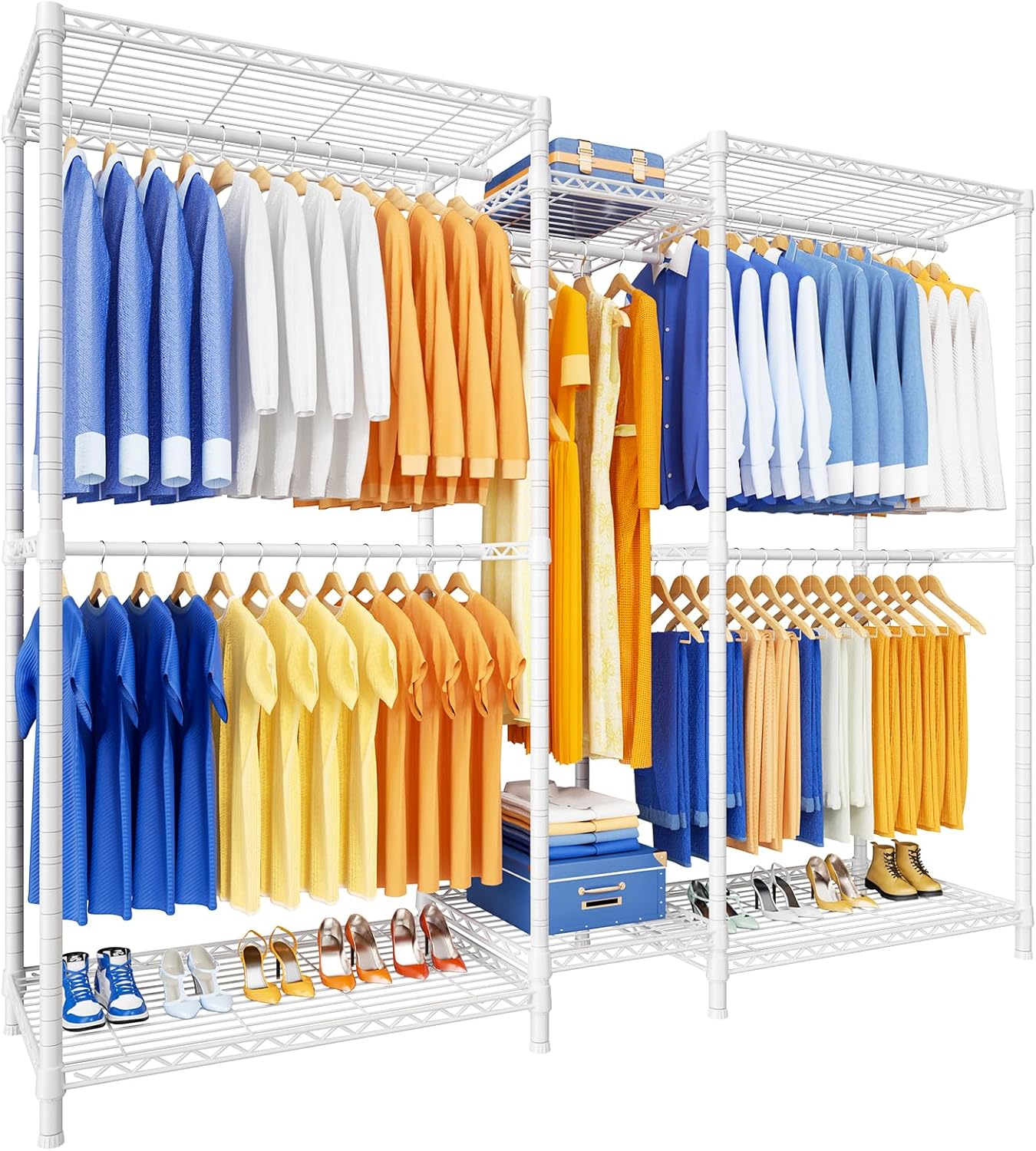 Ulif E12 Heavy Duty Freestanding Clothes Rack with Shelves