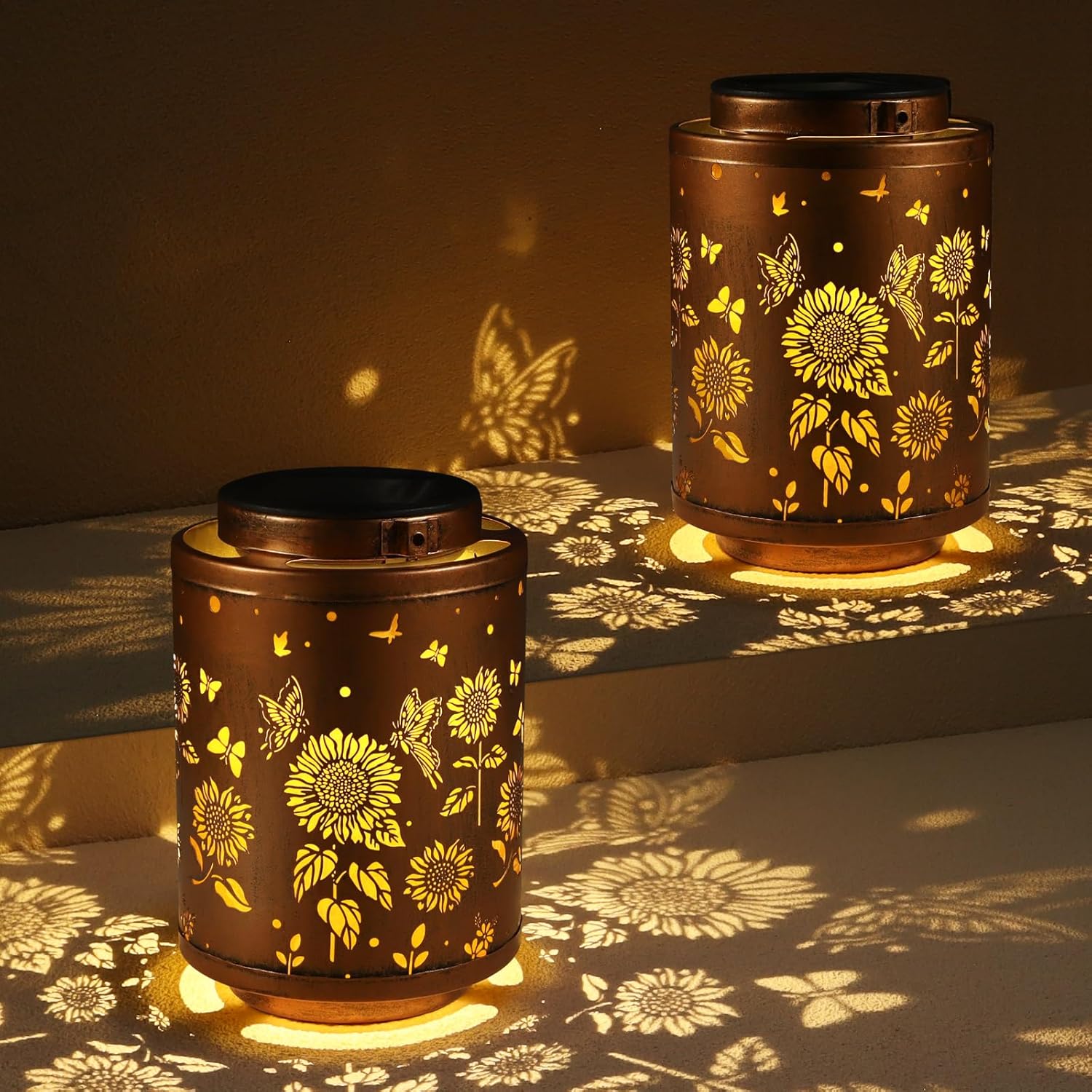 2 Pack Solar Outdoor Lanterns for Garden Decor and Gifts