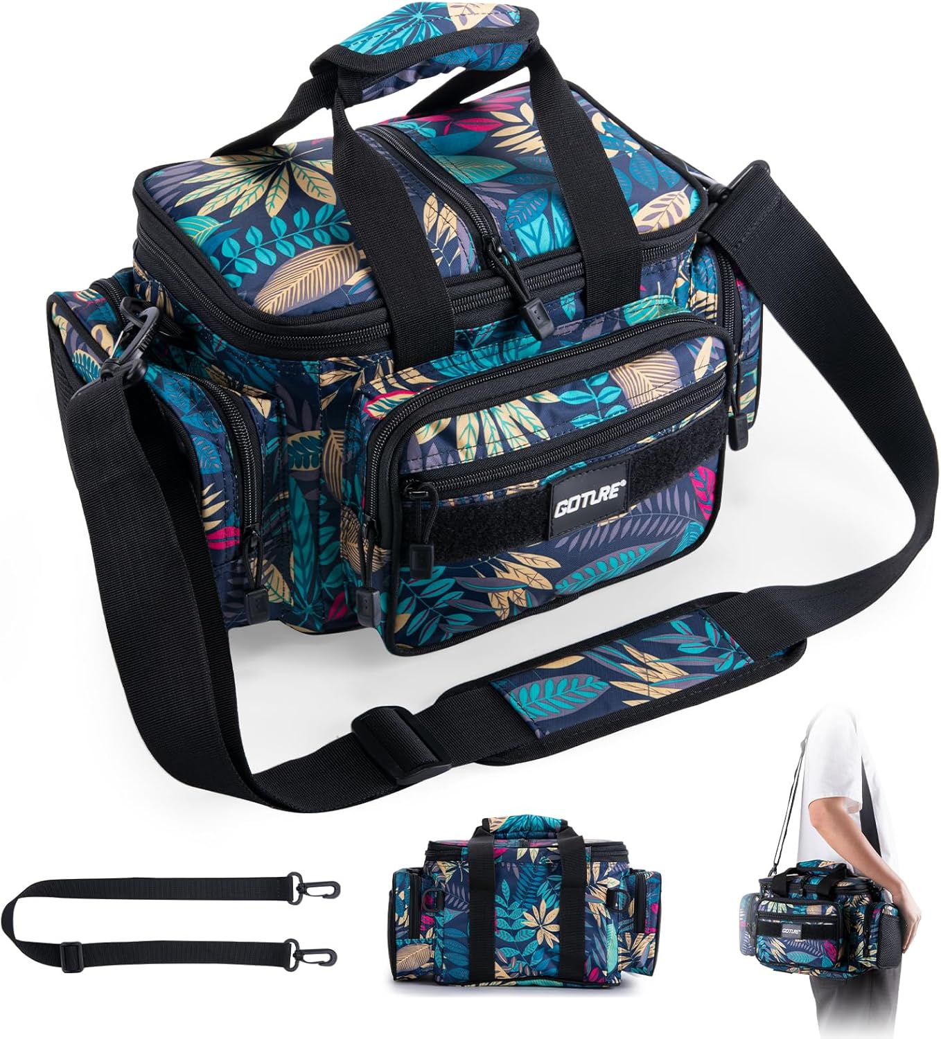 Goture Fishing Tackle Bag: Water-Resistant Sling for Anglers