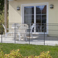 Decorative Metal Garden Fence 6 Panels 11.8 ft - Flexible No-Dig