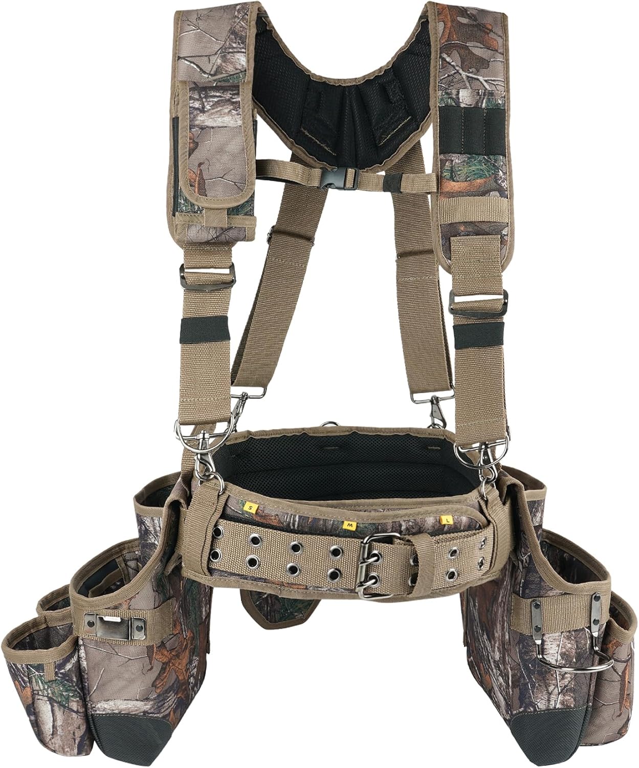 MELOTOUGH Camo Tool Belt with Suspenders for Heavy Duty Use