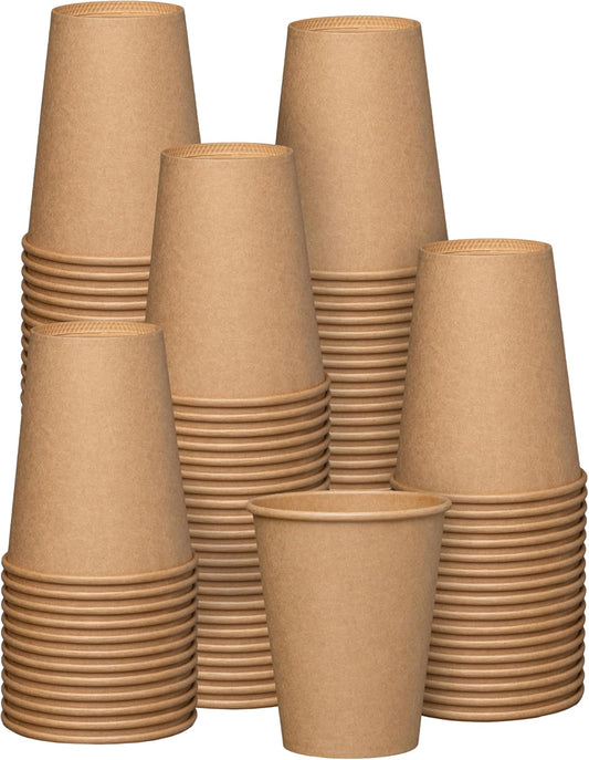 Eco-Friendly 12 oz. Kraft Hot Coffee Cups - 100 Count