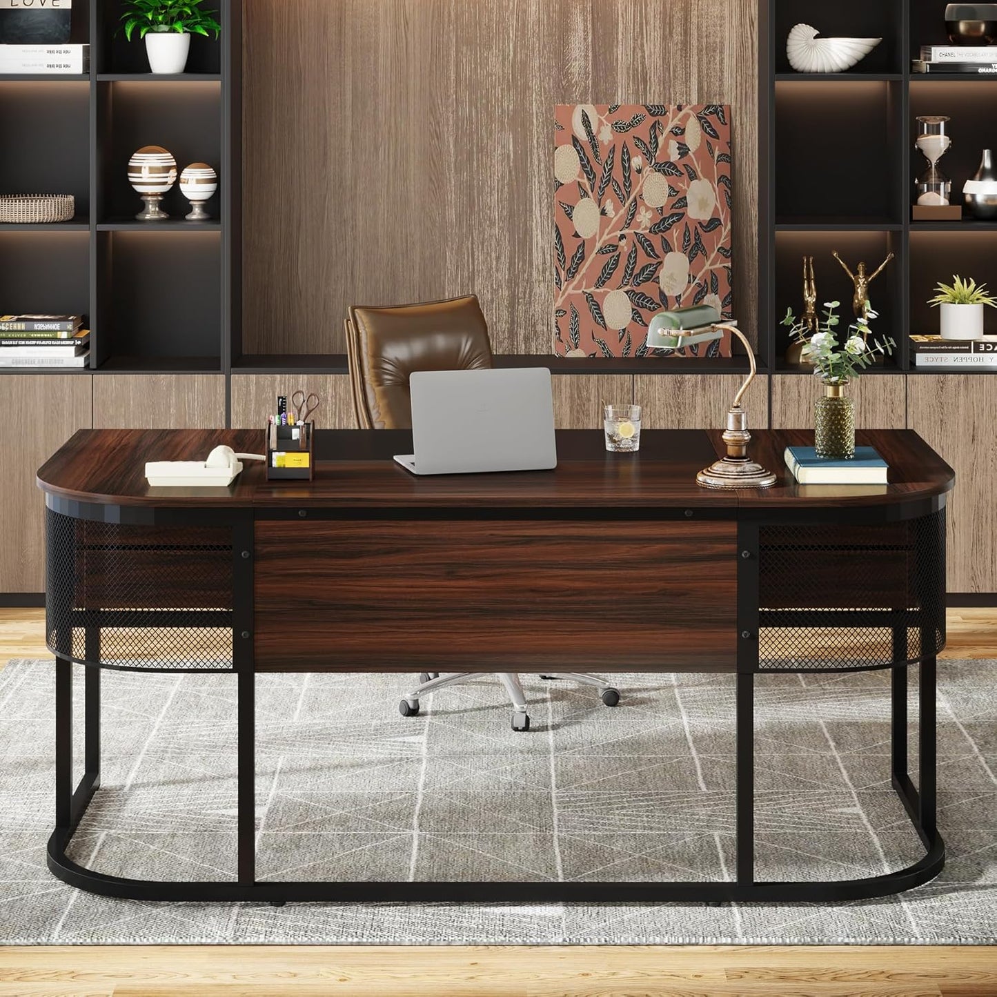 Tribesigns 63 Executive Desk with 4 Drawers - Home Office Essential