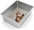 Kirecoo Stainless Steel Cat Litter Box XL for Easy Cleaning