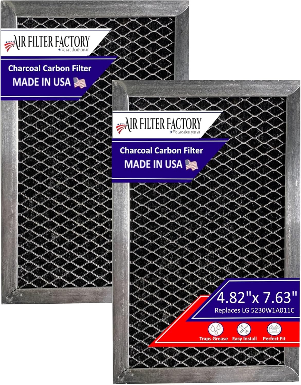 2-Pack LG Microwave Charcoal Filters by Air Filter Factory