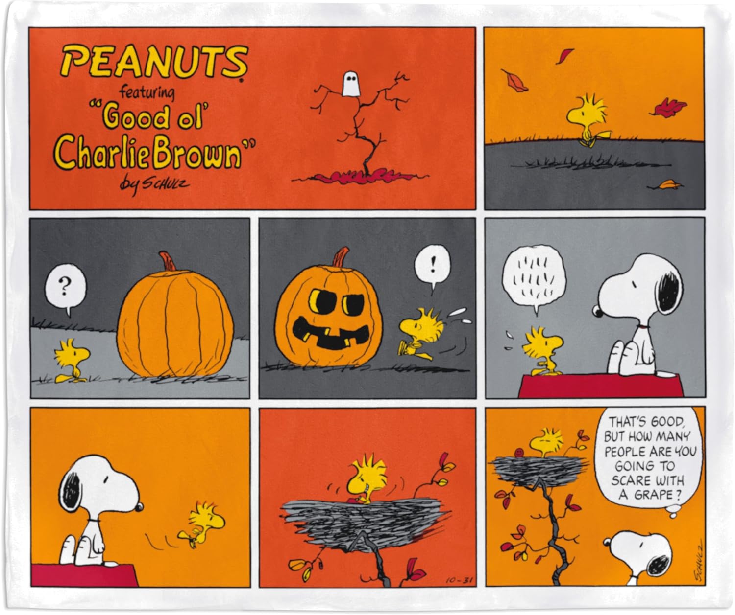 Hallmark Peanuts Fall Throw Blanket for Cozy Autumn Nights