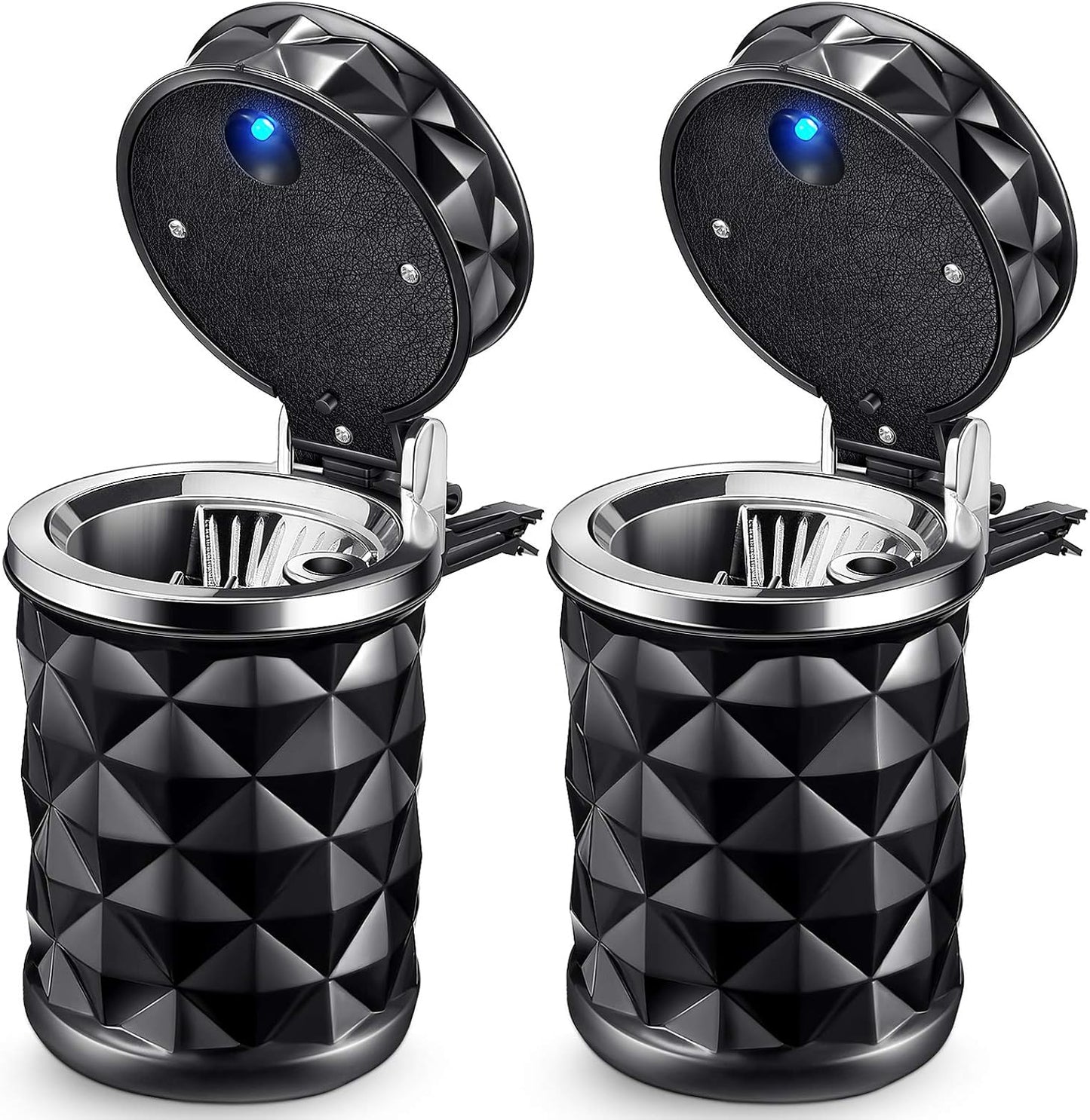 Car Cup Holder Set with Lid & LED Light - Organize in Style!