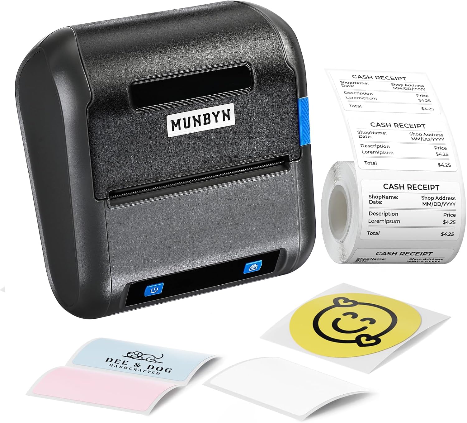 MUNBYN 3 Label Maker with Quick Bluetooth Printing