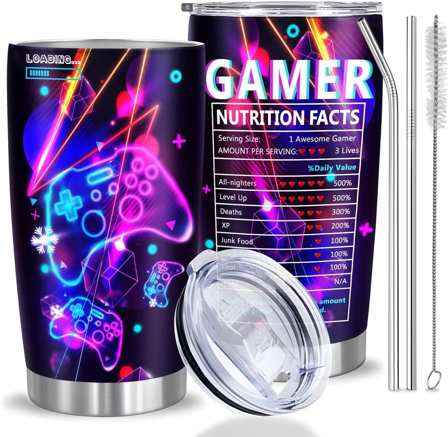 20oz Stainless Steel Gamer Tumbler - Perfect Gift!