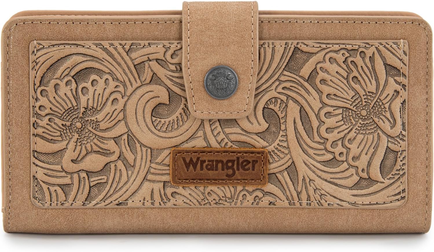 Montana West Wrangler RFID Wallet with Tooling Flower Design