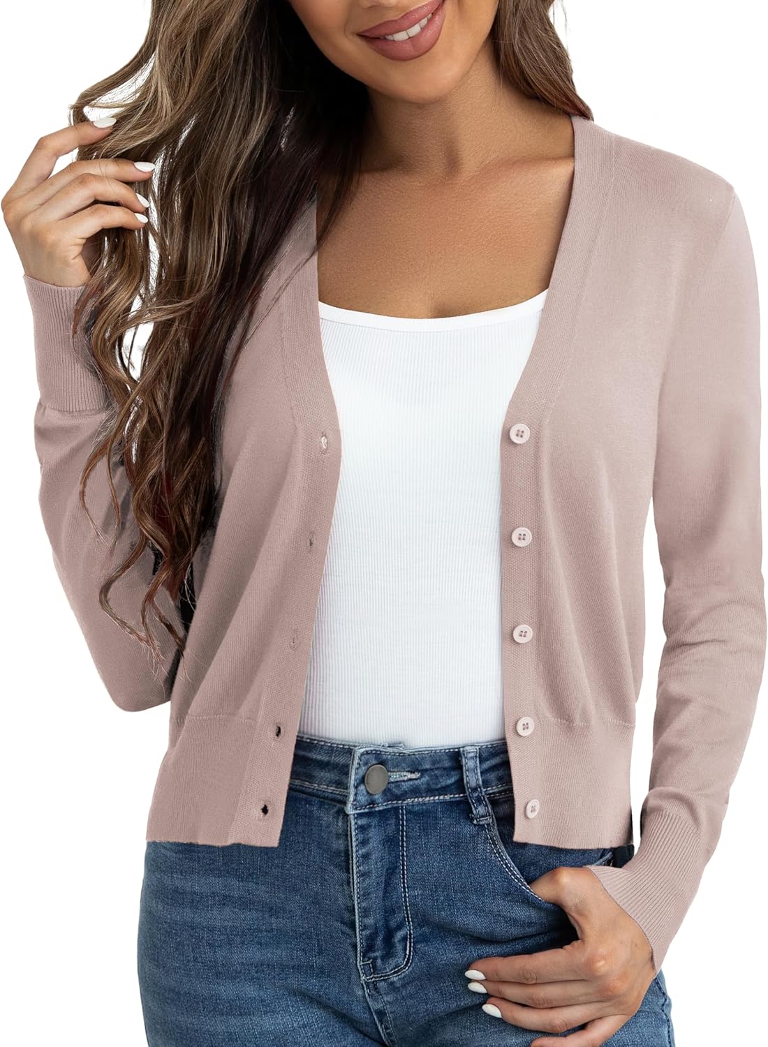 Ahlaray Women's Cropped Cardigans for Dresses, S-XL Sizes