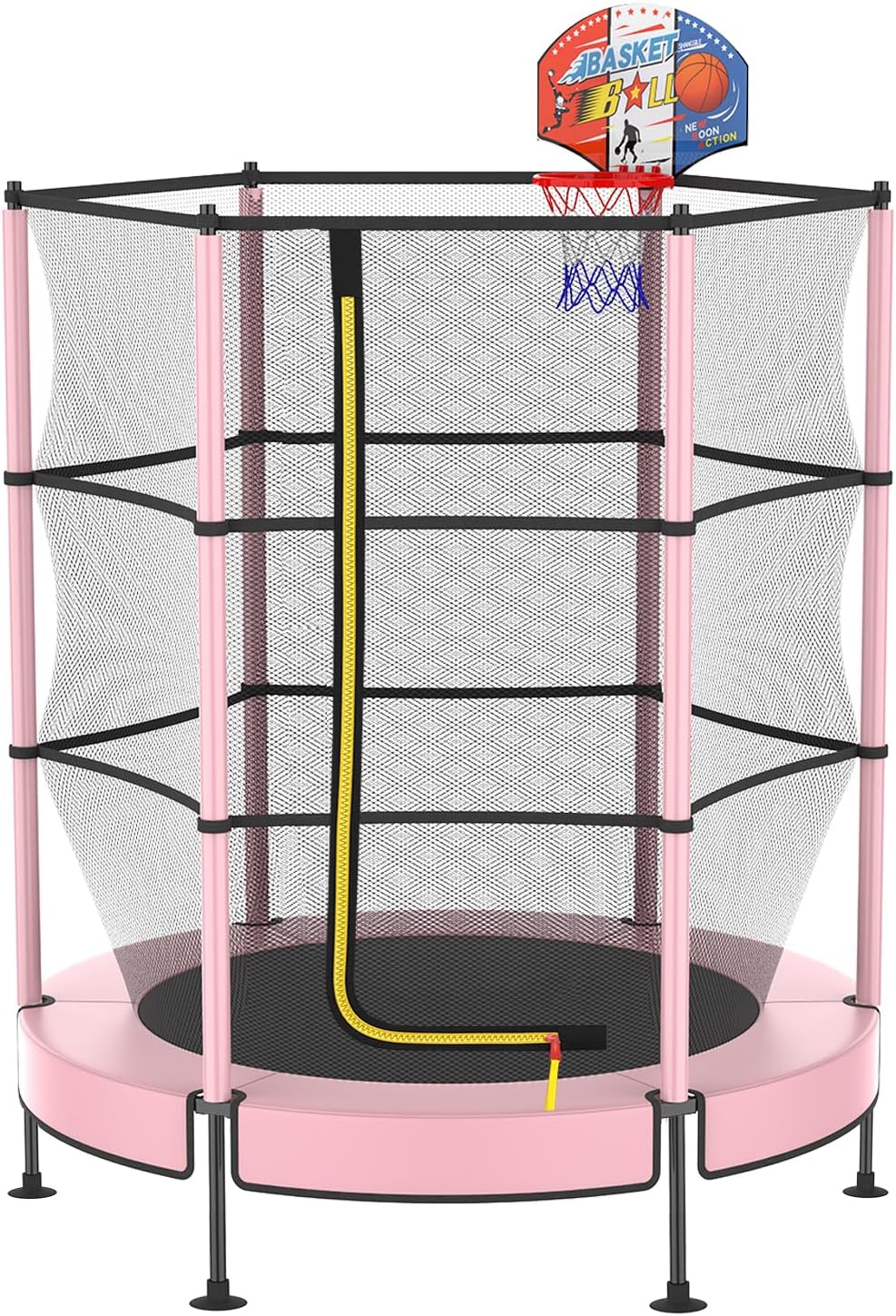LANGXUN 60 Mini Trampoline with Hoop - Safe, Fun & Gifts