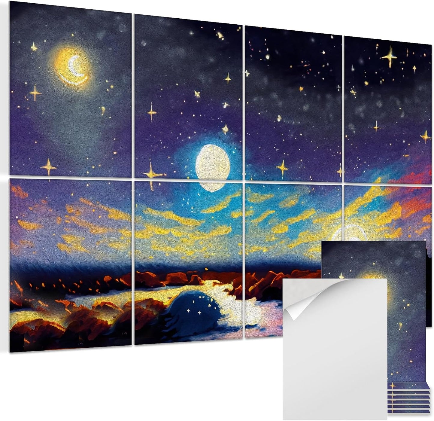 8 Pack Art Acoustic Panels for Sound Proofing and Decor