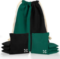Professional Cornhole Bags Hunter Green and Black Set of 8 - Double