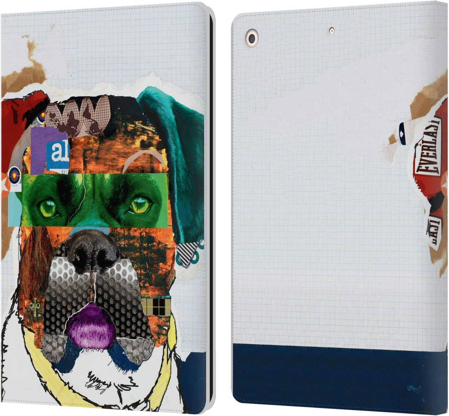 Michel Keck Boxer Dogs Leather Wallet Case for iPad 10.2 2019-2021