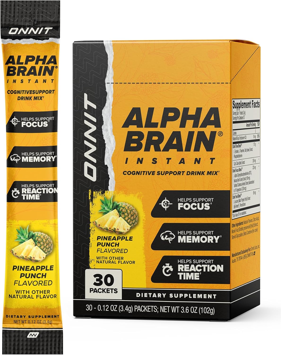 ONNIT Alpha Brain Instant Nootropic Supplement for Focus & Clarity