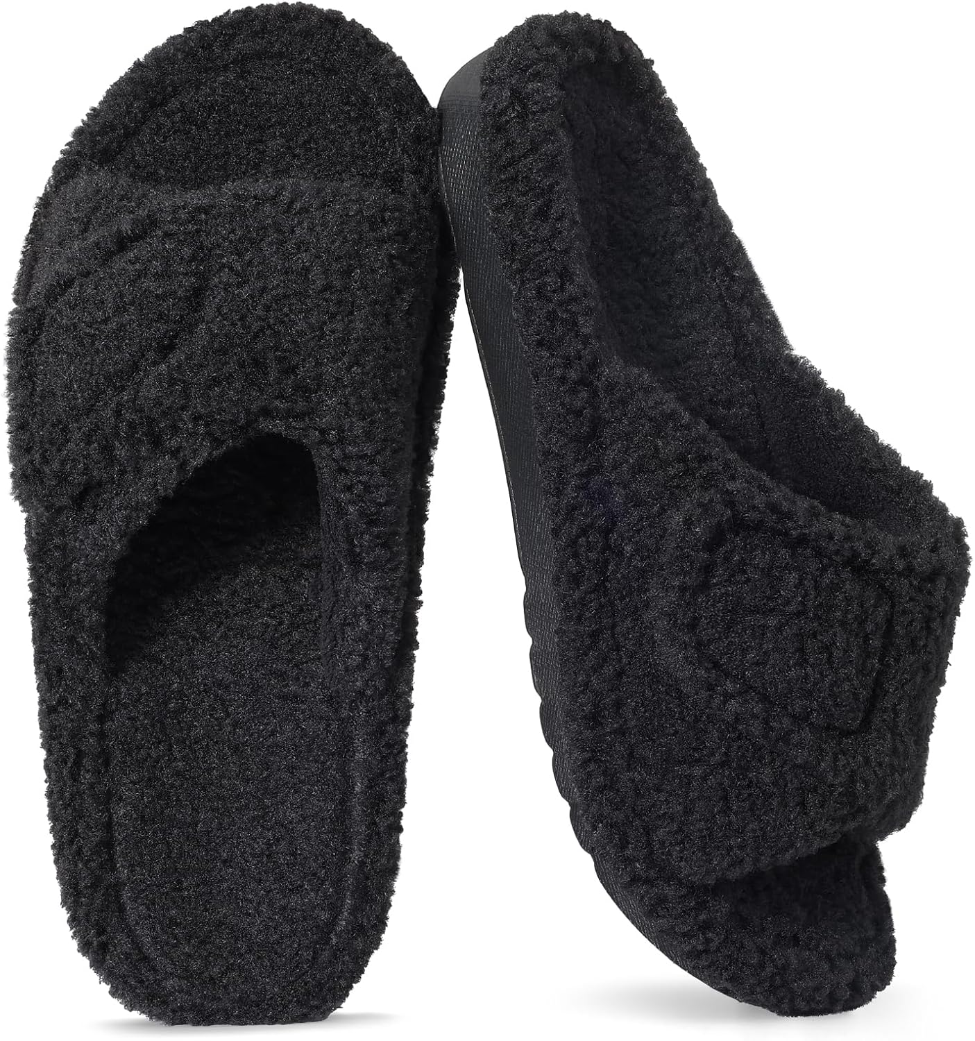 Litfun Womens Fuzzy Arch Support Slippers for Ultimate Comfort