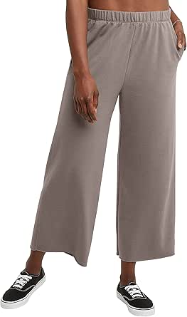 Hanes Women's Originals Wide Leg Crop Pants for Comfort and Style