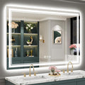 55x40 LED Bathroom Mirror with Lights - Bright Backlit + Front Lit