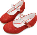 Stelle Girls Dress Shoes White Flower Girl Mary Jane Low Heels toe