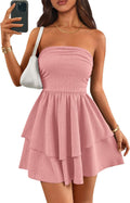 PRETTYGARDEN Strapless Tube Mini Dress - Flowy Summer A-Line Women's