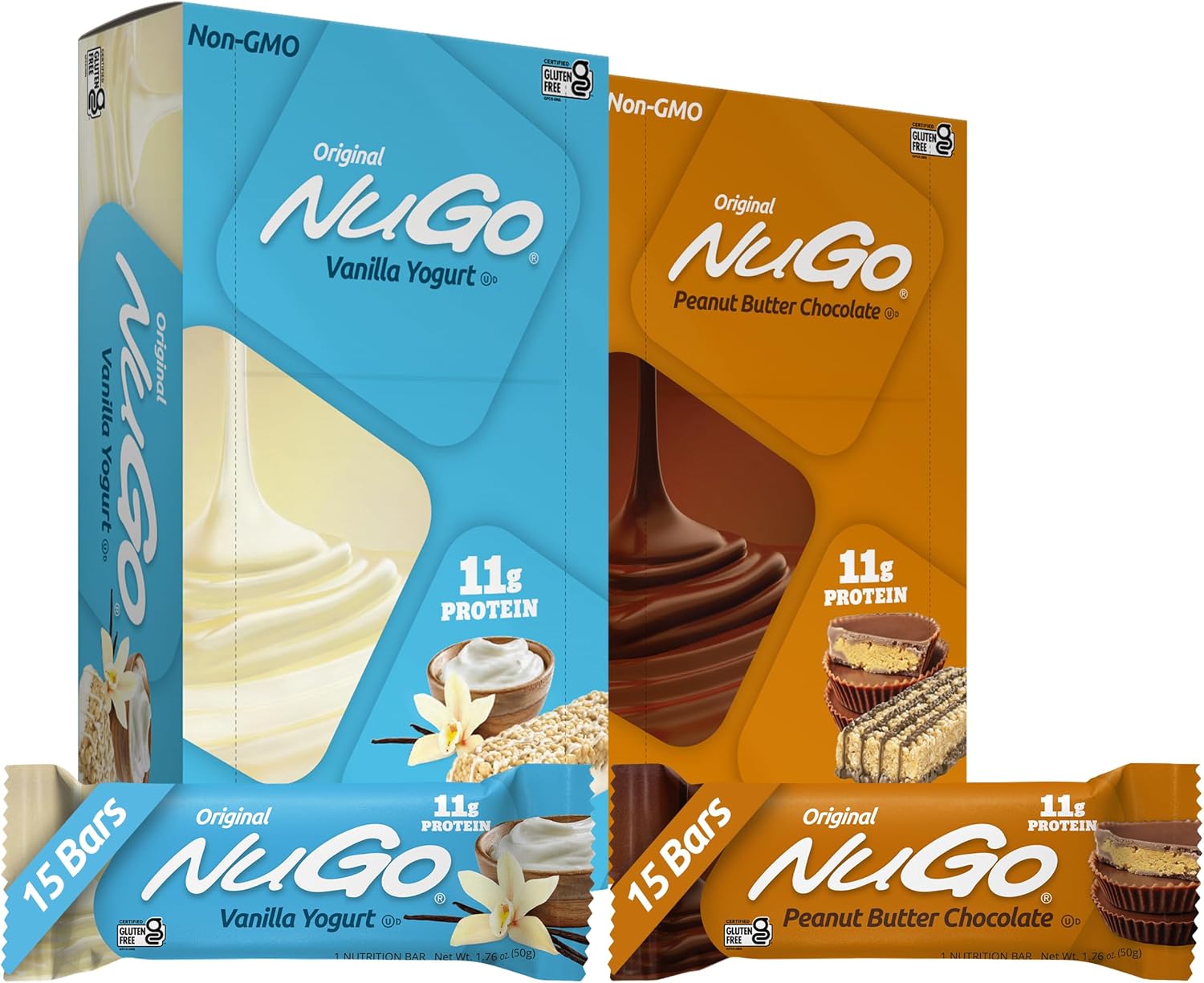 NuGo Original Variety Protein Bars: Vanilla Yogurt & Peanut Butter