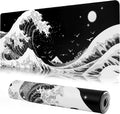 Large Sea Wave Gaming Mouse Pad 31.5 x 11.9 in - Smooth XXL Desk Mat