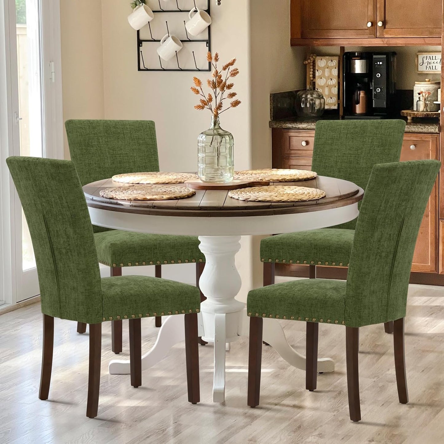 COLAMY Upholstered Parsons Dining Chairs Set of 4 for Comfort